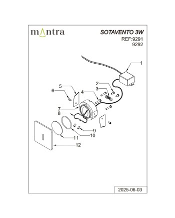 SOTAVENTO * BAÑADOR PARED LED 3W 3000K IP42 CUA. BLANCO